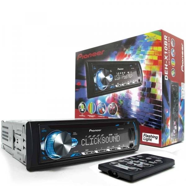 CD Player Pioneer Mixtrax DEH-X10BR USB AUX RDS Som Automotivo