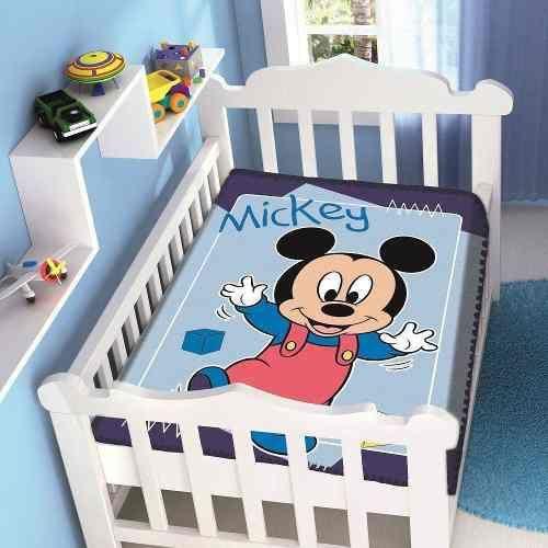 Cobertor Antilérgico Disney Mickey Passinho- Azul - Jolitex