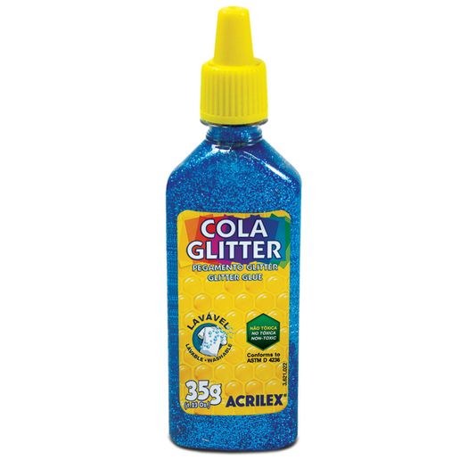 Cola com Glitter 35g 204 Azul Acrilex