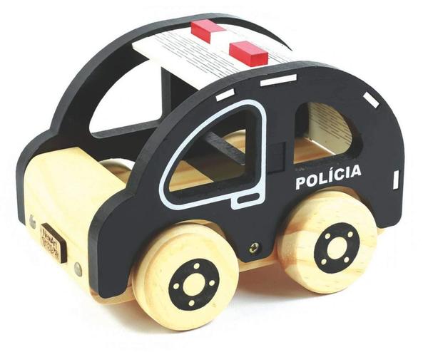 Coleção Carrinhos de Madeira Polícia 354 - NewArt Toys