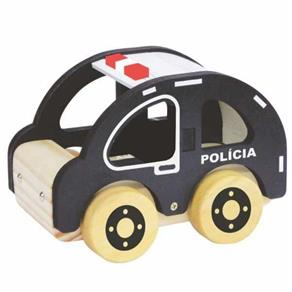 Coleção Carrinhos Policia de Madeira Newart Toys