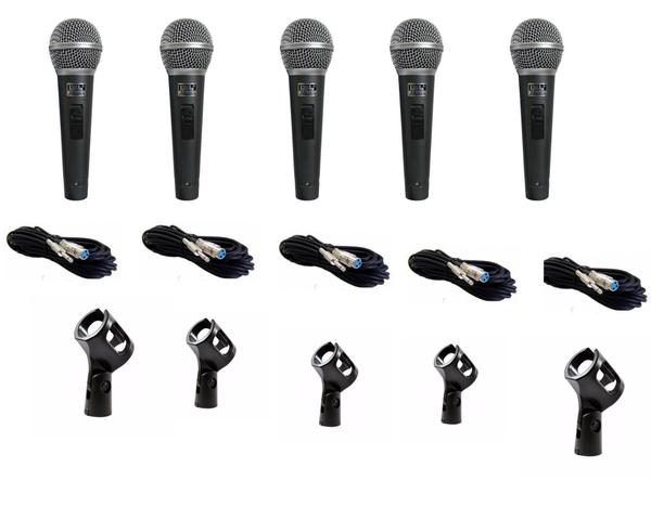 Combo 5 microfones profissional jwl Ba58s + cabos + cachimbo
