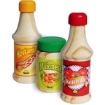 Comidinha de Brinquedo - Ketchup, Mostarda e Maionese
