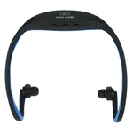 Compact Digital Music Player Dual channel Sports MP3 com função FM Headphone plug-in de placa Wireless Headset preto + azul para reprodutor multimídia