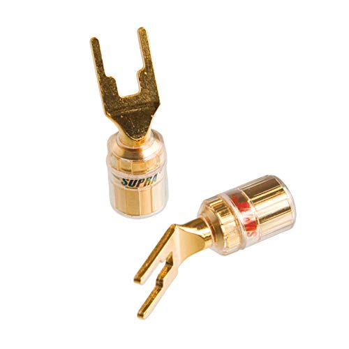 Conector Plug Forquilha Combicon Supra Cables (2 Pares) Banhado a Ouro 24k