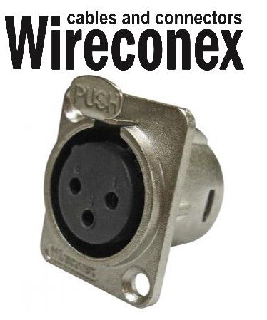 Conector Xlr Femea Painel Wireconex Wc 823/3p