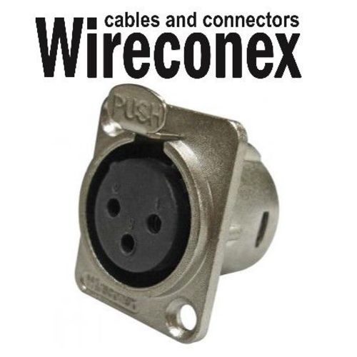 Conector Xlr Femea Painel Wireconex Wc 823/3p