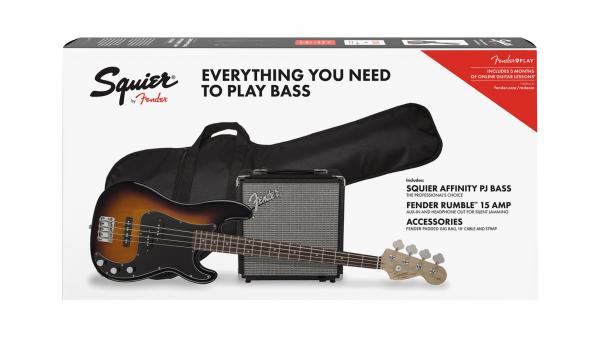 Contrabaixo Fender 037 1982 - Squier Affinity Pj Bass Rumble 15 - 032 - Brown Sunburst - Fender Squier