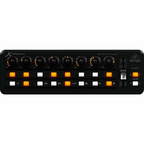 Controlador MIDI/USB X-TOUCH MINI - 16 Botoes Iluminados, 8 Encoders e 1 Fader Slider 60mm - Behringer