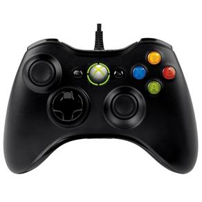 Controle Microsoft Oficial Preto com Fio - Xbox 360