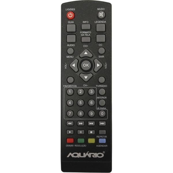 Controle Remoto para Conversor Digital DTV-5000 Preto - AQUÁRIO - Aquario
