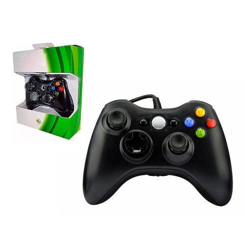 Controle Xbox360 com Fio Joystick Preto - Bcs