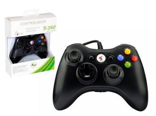 Controle Xbox360 com Fio Joystick Preto Kp-5121a Knup