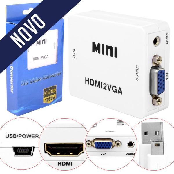 Conversor Adaptador HDMI para VGA HDMI para VGA Generico