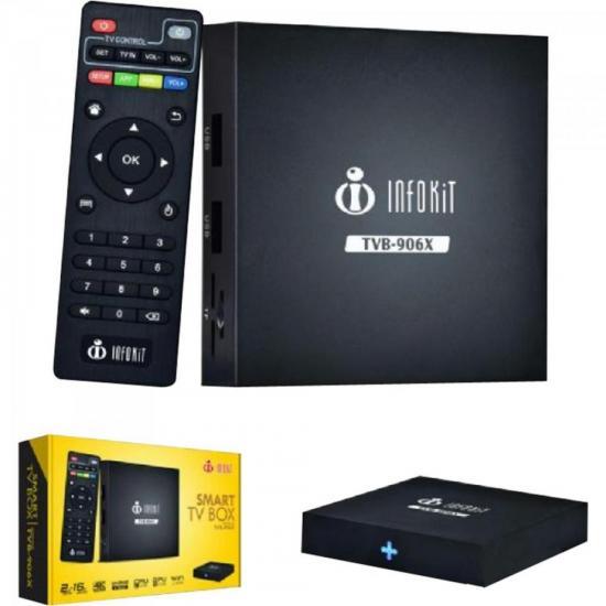 Conversor SMART TV BOX TVB-906X Preto Infokit
