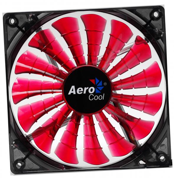Cooler 140x140mm AeroCool Shark Devil Red Edition - LED Vermelho - EN55475