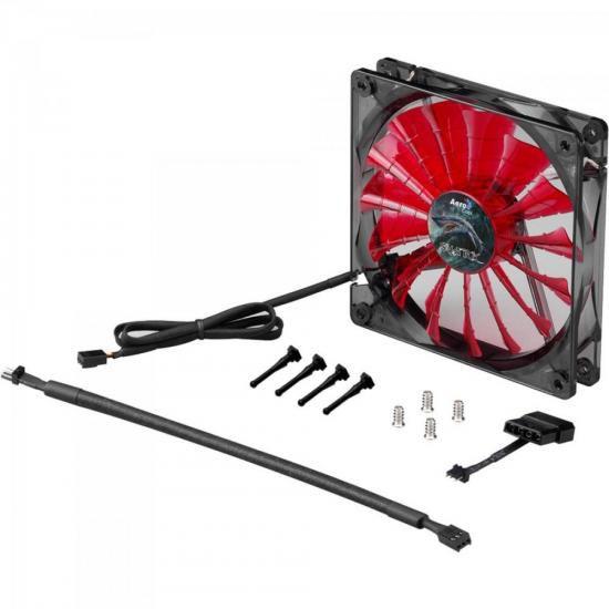 Cooler Fan 12cm SHARK DEVIL RED EDITION LED EN55437 Vermelho - Aerocool