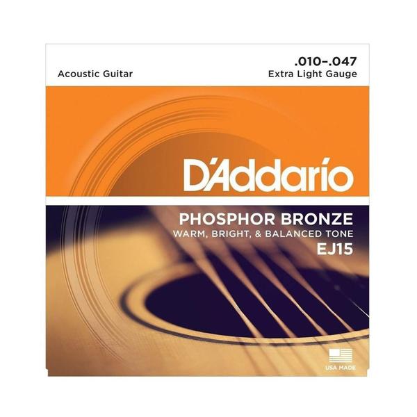 Corda D'Addario P/ Violão Aço Phosphor EJ15 10/47 - EC0060