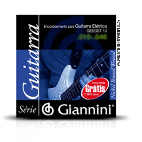 Corda de Aço Canário Geegst10.1 para Guitarra com Bolinha 1ª Corda Giannini (12 Un)
