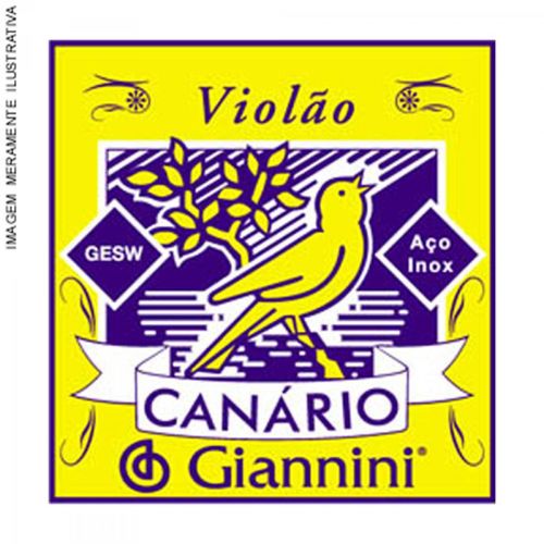 Corda de Aço Canário Gesw5 para Violão com Chenilha 5ª Corda Giannini (12 Un)