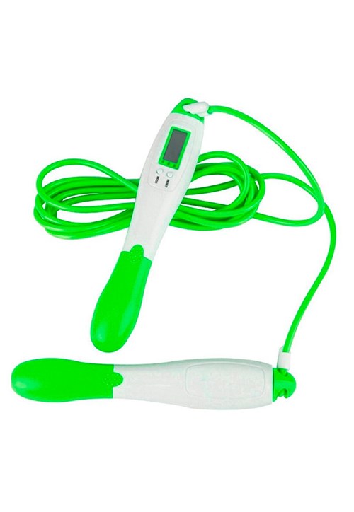 Corda de Pular com Contador Digital Profissional Ginástica Reforçada Fitness Academia Verde