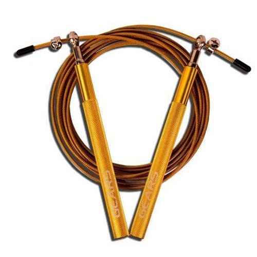 Corda de Pular Speed Rope de Alumínio Dourado Gears