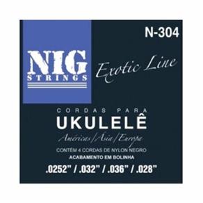 Corda / Encordoamento Nig N304 Ukulele Soprano Nylon Preto