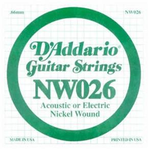 Corda para Guitarra Nw026 Ré D`addario - 0.26