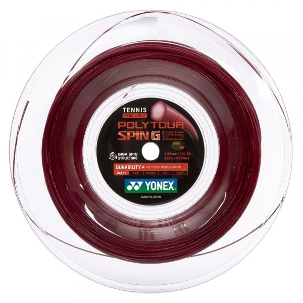 Corda Yonex Polytour Spin G 125 - 1.25mm/ 200m Vermelha