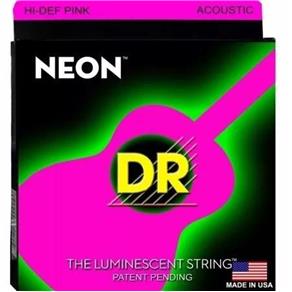 Cordas 11 Violão Hi-def Neon Pink Coated Acoustic Dr Strings