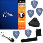 Cordas De Guitarra Elixir Nanoweb 012 052 Heavy 12152 + Kit IZ1