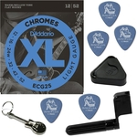 Cordas De Guitarra Flatwound 012 D'addario Chromes Light Gauge ECG25 + Kit IZ1
