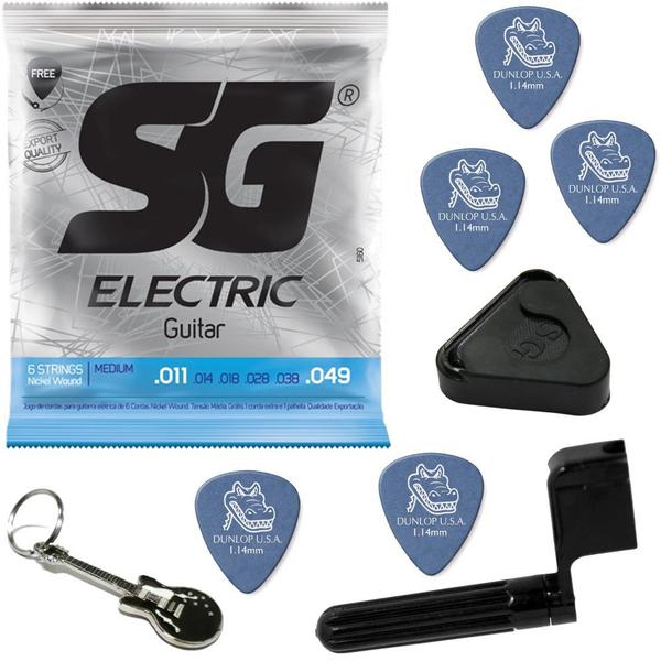 Cordas de Guitarra SG 011 049 Medium 5160 + Kit de Acessórios IZ1