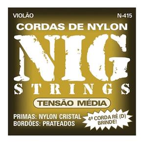 Cordas de Nylon Cristal para Violão - Bordões Prateado - Tensão Média N-415