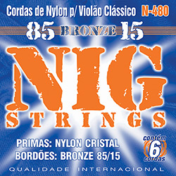 Cordas de Nylon para Violão Bordões em Bronze 85-15 Tensão Alta - Nig Strings