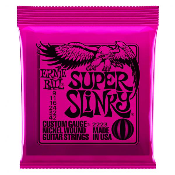 Cordas Ernie Ball Super Slinky para Guitarra - 009 - Original Made In Usa