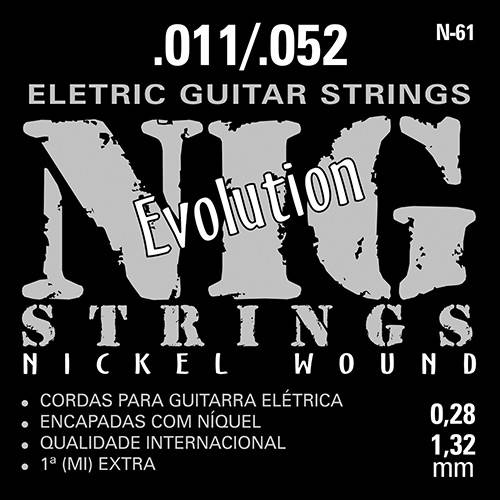Cordas para Guitarra Elétrica 011"-052" - Nig Strings
