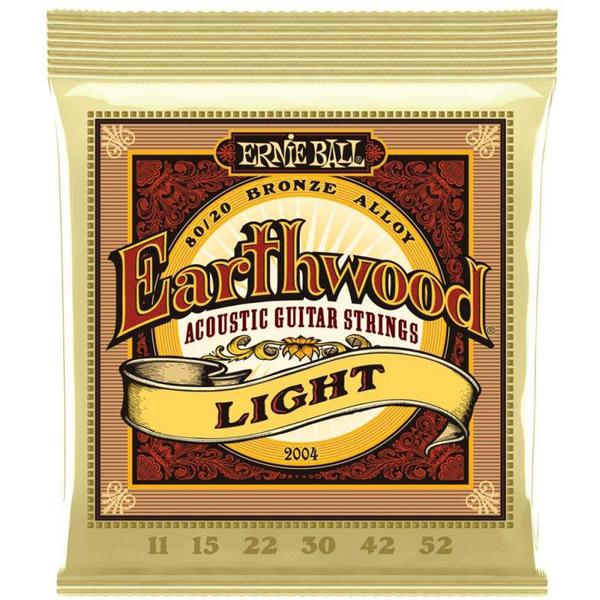 Cordas para Violão Acústico Earthwood Leve 80/20 Bronze - 11-52 Gauge 2004 - Ernie Ball