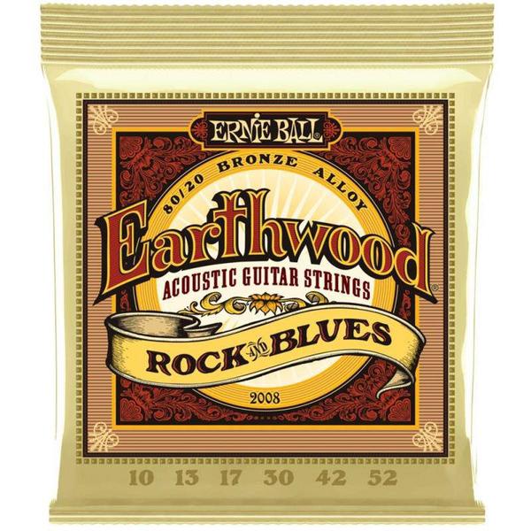 Cordas para Violão Acústico Rock Earthwood e Blues W/Plain G 80/20 Bronze - 2008 - Ernie Ball