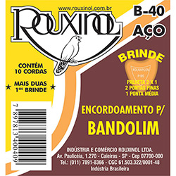 Cordas Tradicionais para Bandolim Metal Prateado - Rouxinol