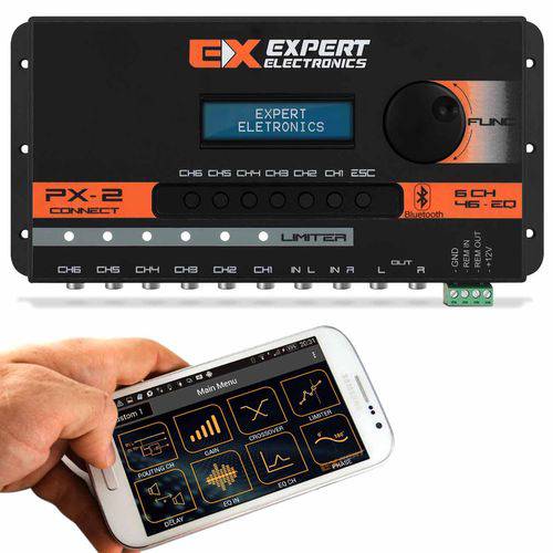 Crossover Expert Px2 Connect 6 Canais Processador de Áudio Digital Equalizador Bluetooth
