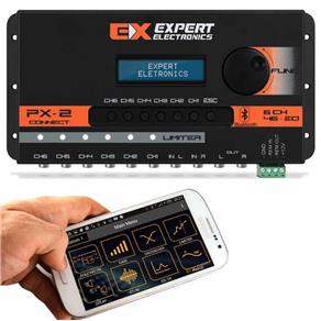 Crossover Expert PX2 Connect 6 Canais Processador de Áudio Digital Equalizador Bluetooth