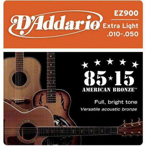 D'addario - Encordoamento Bronze Wound 010 para Violão Ez900
