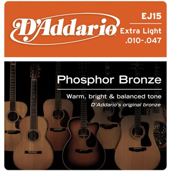 DAddario - Encordoamento Phosphor Bronze 010 para Violão EJ15 - D Addario