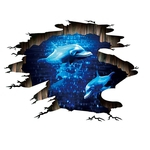 Dark Blue Fantasma Dolphin 3D Wall Sticker Dolphin parede quebrada Visual