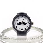 Dial fresco Quartz Analog Watch Criativo A?o Elastic Quartz Watch Ring Finger BK