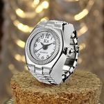 Dial fresco Quartz Analog Watch Criativo A?o Elastic Quartz Watch Ring Finger