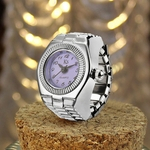 Dial fresco Quartz Analog Watch Criativo A?o Elastic Quartz Watch Ring Finger