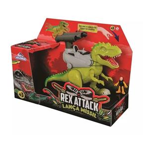 Dinossauro Rex Attack - Lança Míssil - Verde - Adijomar