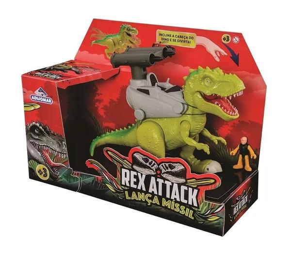 Dinossauro Rex Attack - Lança Míssil - Verde - Adijomar